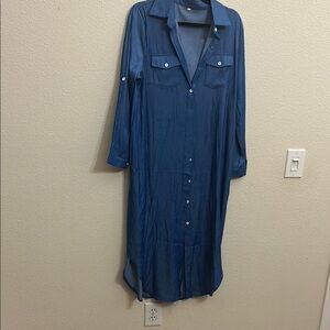 Denim looking Button-Up Shirt Dress